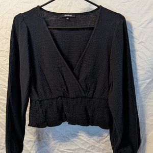 Black cotton crop top size M